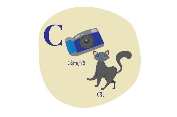 Alphabet Infographic C for School Crafts and Branding