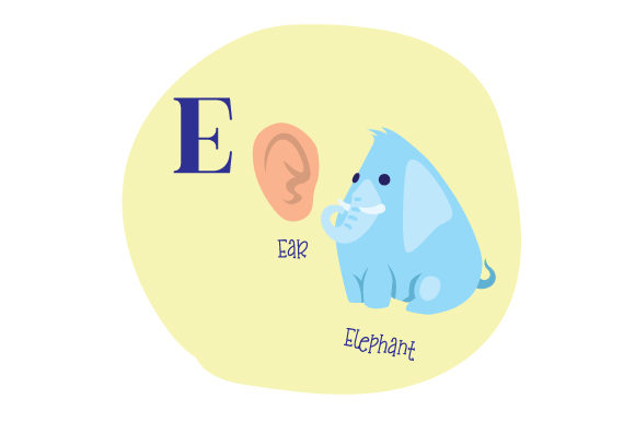 Alphabet Infographic E for School Crafts