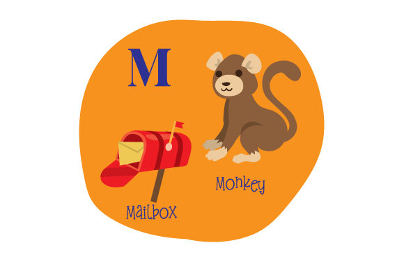 Alphabet Infographic M for School Crafts