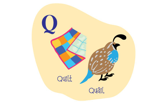 Alphabet Infographic Q for School Crafts