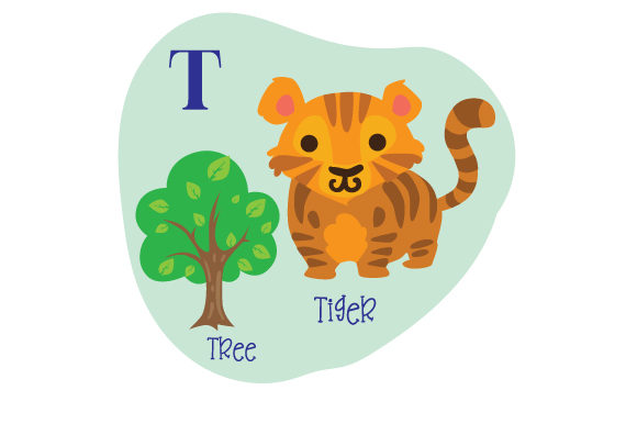 Alphabet Infographic T for School Crafts