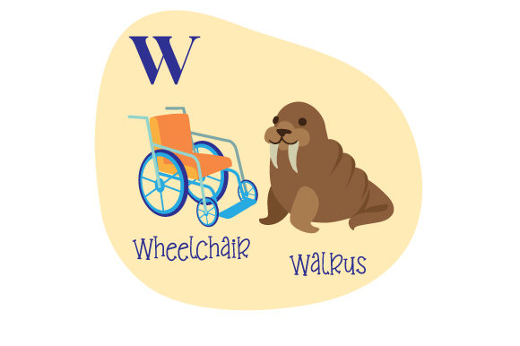 Alphabet Infographic W for Crafts and School Projects