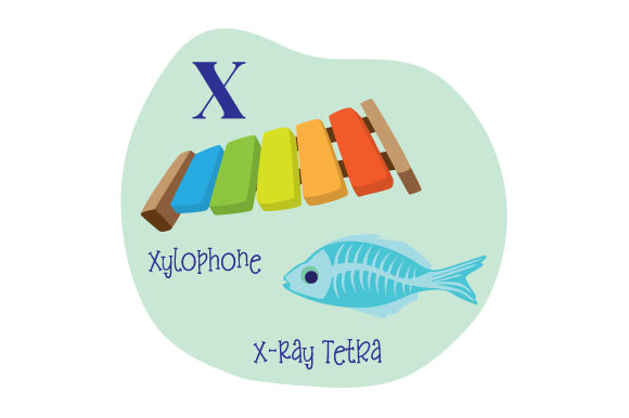 Alphabet Infographic X for School Crafts