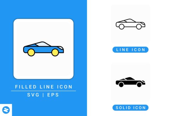 Auto Car Icons Set for Modern Web and Editorial Design