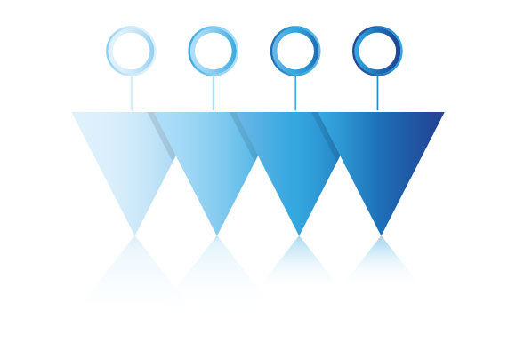 Blue Triangle Process Infographics for Modern Graphics