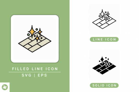 Clean Floor Icons Set for Crafting and Graphics