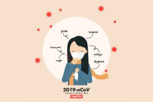 Corona Virus Symptom Graphics for Clean Editorial Design