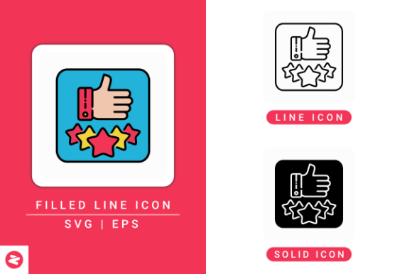 Customer Review Icons Set for Embroidery Projects