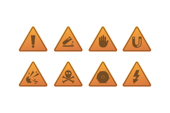 Danger Warning Attention Sign Icons for Marketing Graphics