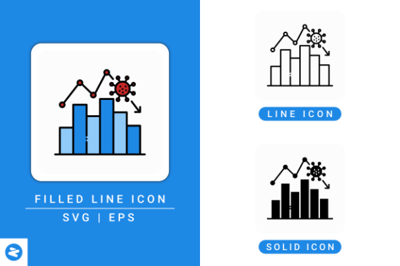 Economy Down Icons Set for Modern Graphics