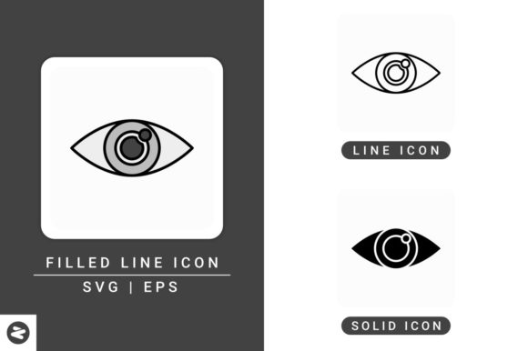 Eye Ball Icons Set for Web and Editorial Graphics