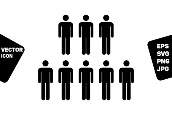 Group Icon Vector Male Persons Symbol for Graphic Design Projects