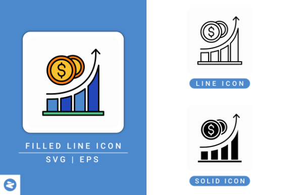 Growth Icons Set for Branding and Marketing Graphics