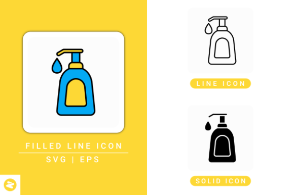 Hand Sanitizer Icons Set for Crafting and Design