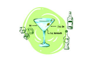 Martini Infographic for Crafts and Food Creations