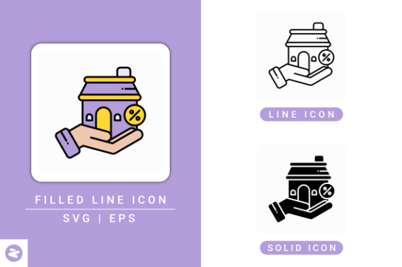 Mortgage Icons Set for Web and Editorial Design