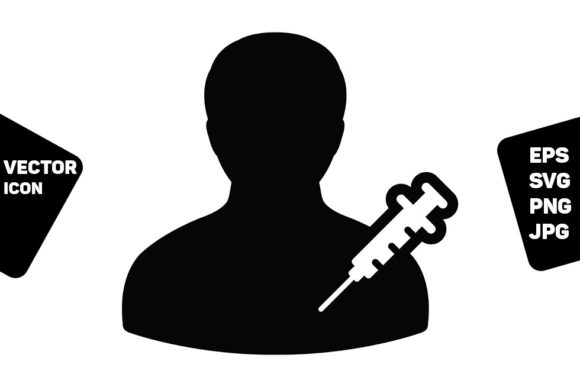 Needle Icon Vector with Vaccine Syringe Graphics