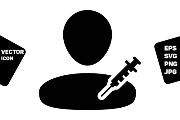 Pharmacist Icon Vector with Vaccine User Graphics