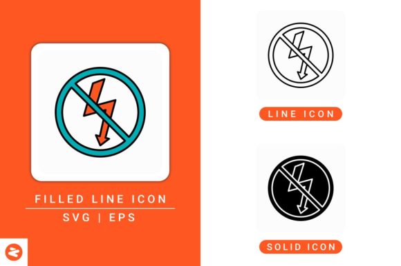 Power Outage Icons Set for Graphics and Icons