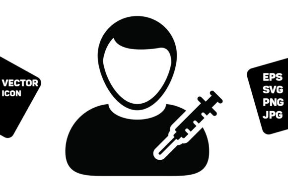 Prescription Icon Vector with Vaccine Graphics