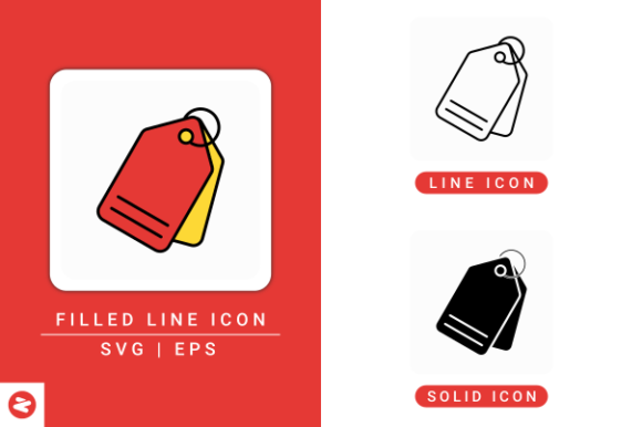 Sale Tag Icons Set for Local Business Graphics