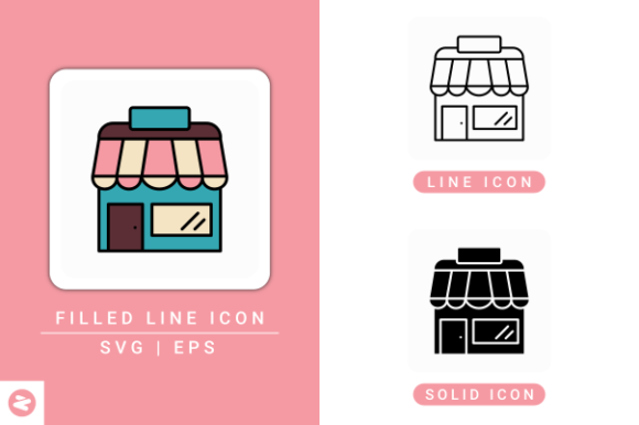 Shop Icons Set for Embroidery Projects