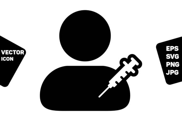 Shot Icon Vector with Vaccine Syringe Graphics for Modern Icons