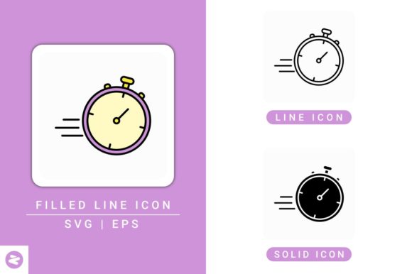 Speed Time Icons Set for Local Business Graphics