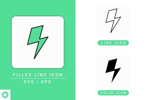 Thunderbolt Icons Set for Digital Product Creators