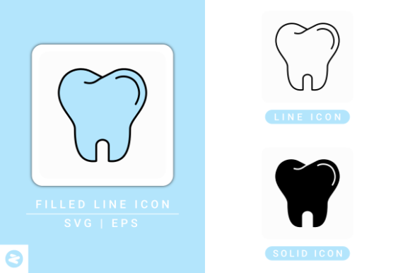 Tooth Icons Set for Graphics and Icons