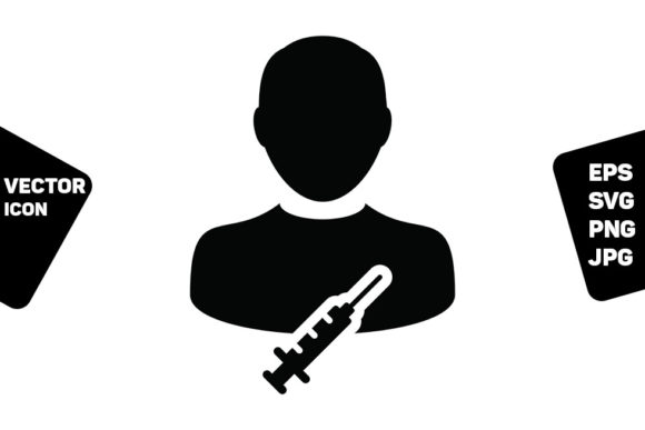 Treatment Icon Vector with Vaccine Graphics
