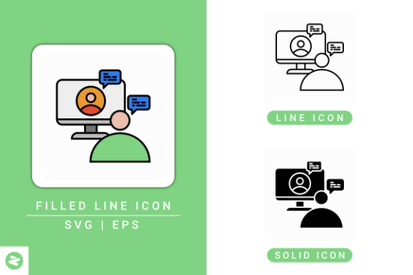 Virtual Call Icons Set for Modern Branding and Marketing